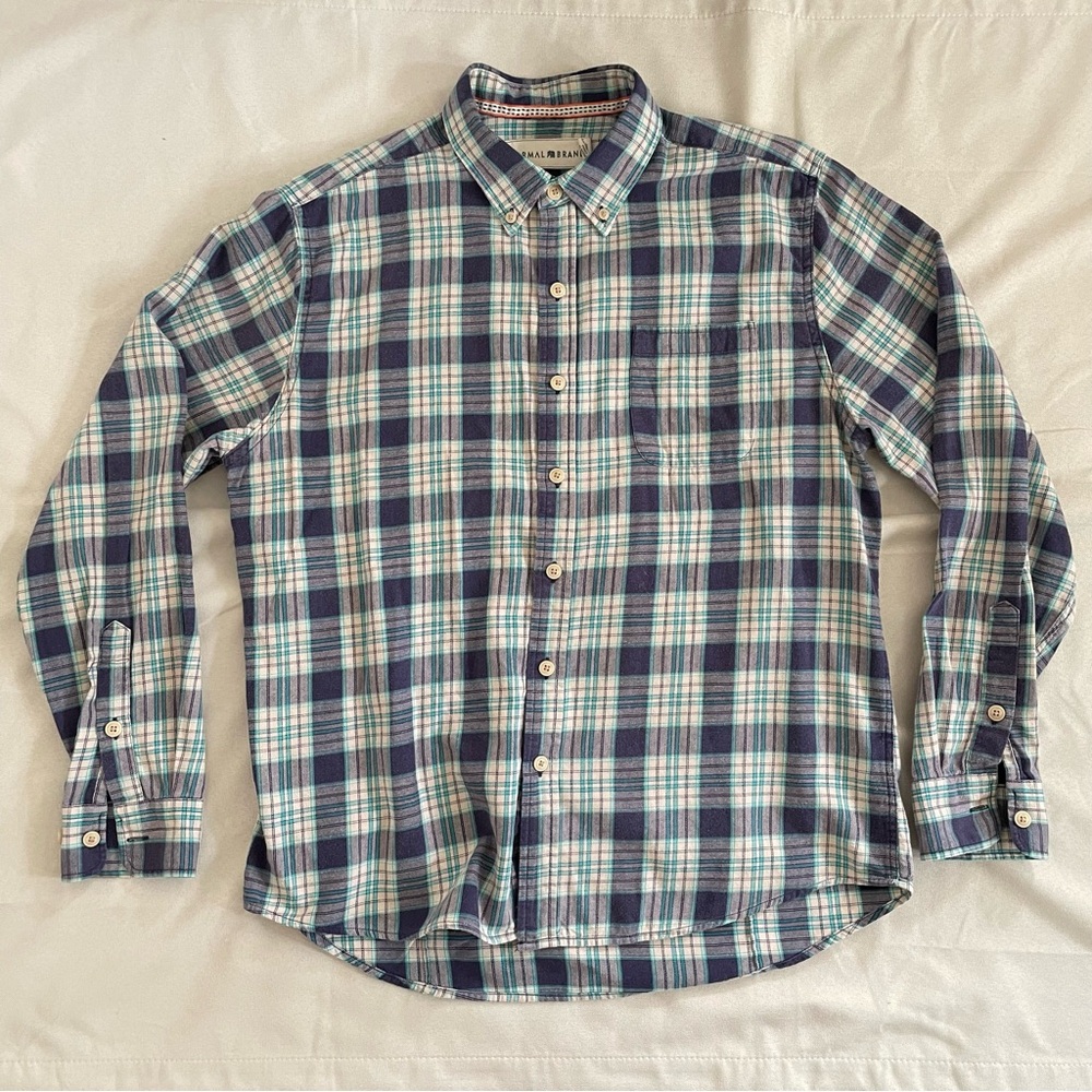 The Normal Brand Men's Washed Seasons Plaid Button Down Shirt Size Medium